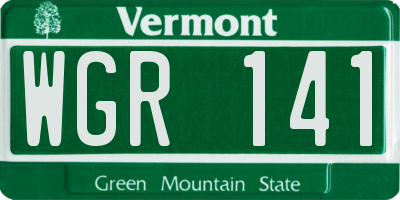VT license plate WGR141
