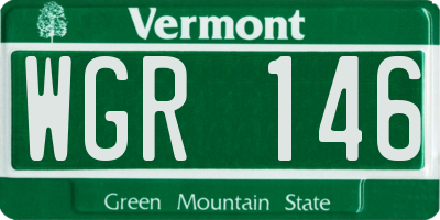 VT license plate WGR146