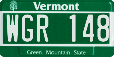 VT license plate WGR148