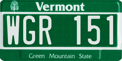 VT license plate WGR151
