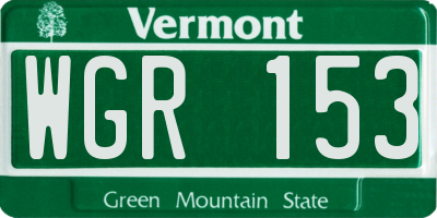 VT license plate WGR153