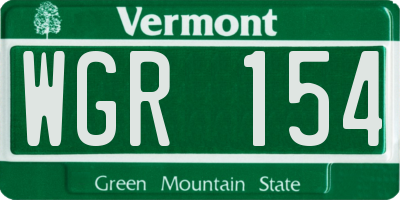 VT license plate WGR154