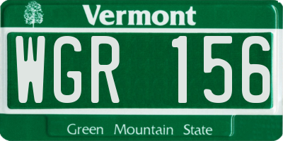VT license plate WGR156