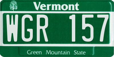 VT license plate WGR157