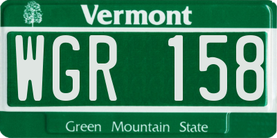 VT license plate WGR158