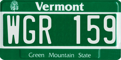 VT license plate WGR159