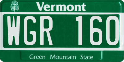 VT license plate WGR160
