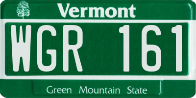 VT license plate WGR161