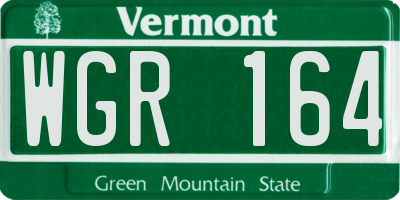 VT license plate WGR164