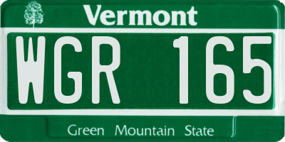 VT license plate WGR165