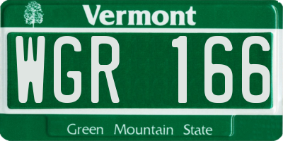 VT license plate WGR166