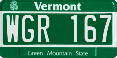 VT license plate WGR167
