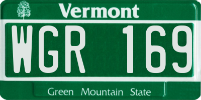VT license plate WGR169