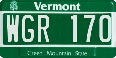 VT license plate WGR170