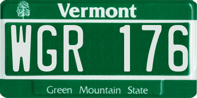VT license plate WGR176