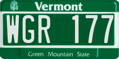 VT license plate WGR177