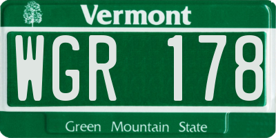 VT license plate WGR178