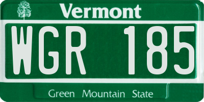 VT license plate WGR185