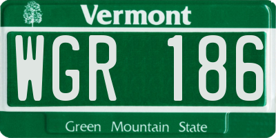 VT license plate WGR186