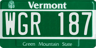 VT license plate WGR187