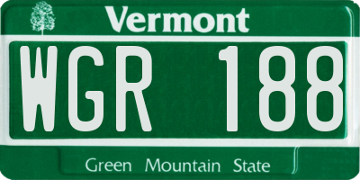 VT license plate WGR188