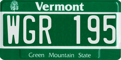 VT license plate WGR195