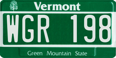 VT license plate WGR198