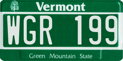 VT license plate WGR199