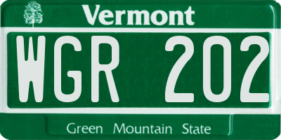 VT license plate WGR202