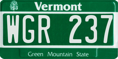 VT license plate WGR237