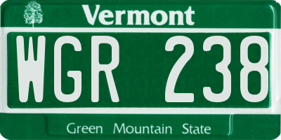 VT license plate WGR238