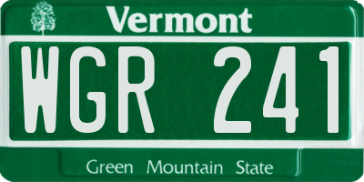 VT license plate WGR241