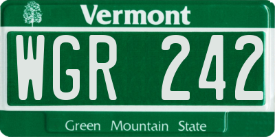 VT license plate WGR242