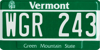 VT license plate WGR243