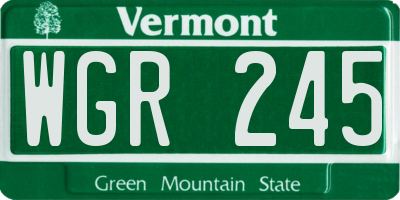 VT license plate WGR245