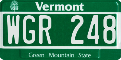 VT license plate WGR248
