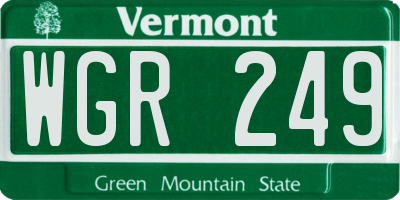 VT license plate WGR249