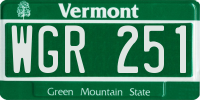 VT license plate WGR251