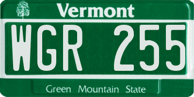 VT license plate WGR255