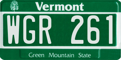 VT license plate WGR261