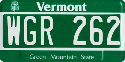 VT license plate WGR262