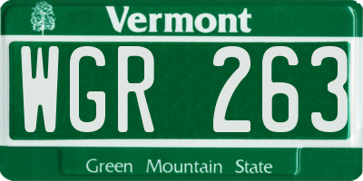 VT license plate WGR263
