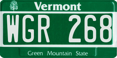 VT license plate WGR268