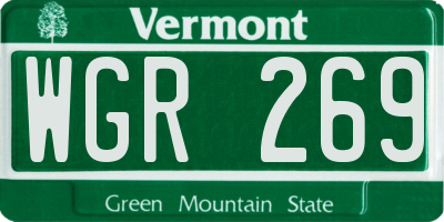 VT license plate WGR269