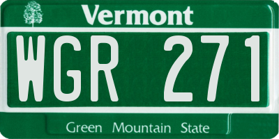 VT license plate WGR271