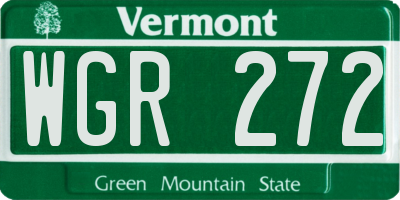 VT license plate WGR272