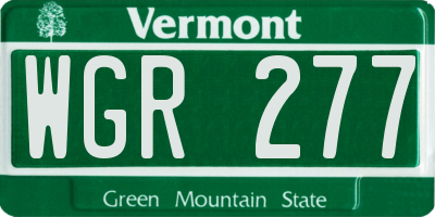 VT license plate WGR277