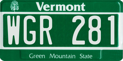 VT license plate WGR281