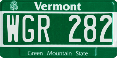 VT license plate WGR282
