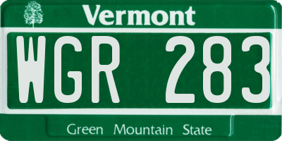VT license plate WGR283